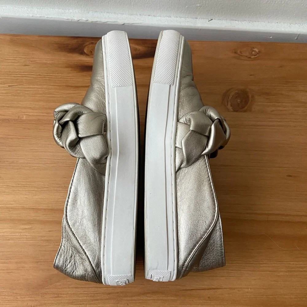 Rachel Zoe Burke Gold Metallic Braided Sneaker - Picture 6 of 11